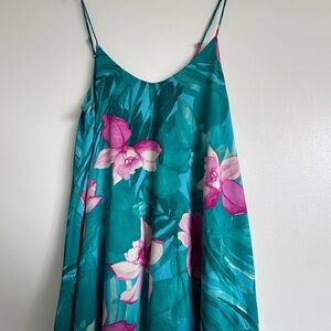 Show Me Your MuMu Teal and Pink Floral Mini Dress